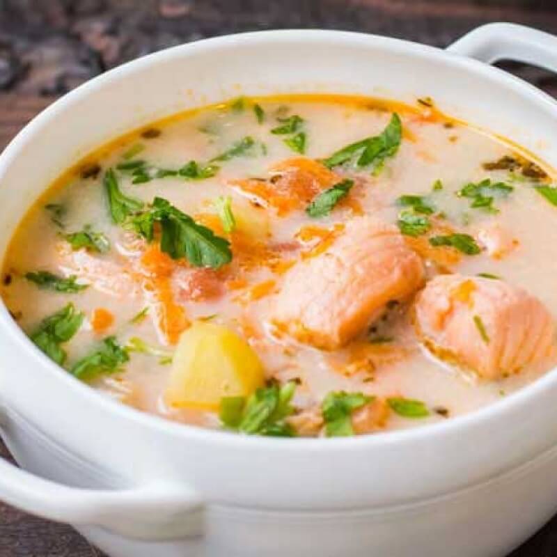 Суп из супового набора лосося